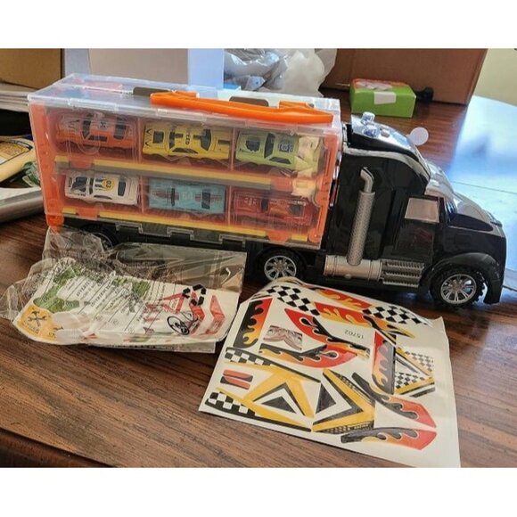 New Toy Truck for Kids,5-FT Race Track and 12 Die-Cast Metal Toy Cars - Picture 1 of 3